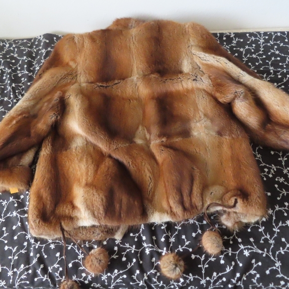 vintage turkisatelje linnanen mink fur coat helsinki finland keska closure S - Picture 6 of 7